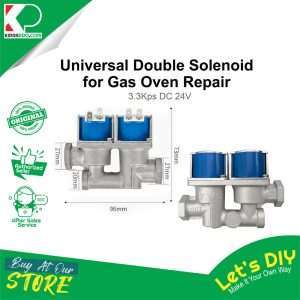 Universal double solenoid for gas oven repair