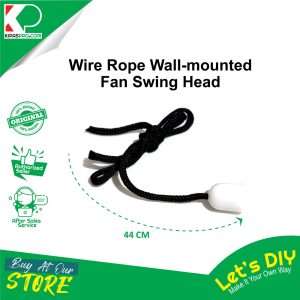 Wire rope wall-mounted fan swing head