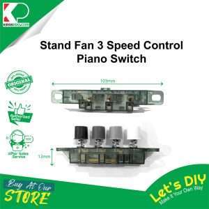 Stand fan 3 speed control piano switch